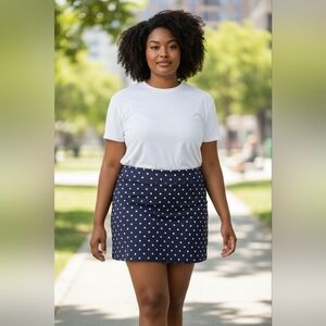 Segments Luxe Navy Polka Dot Skort
